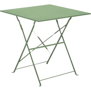 PROLOISIRS Table guéridon de jardin carré en acier 70 cm Cuba Coloris Amande pas cher