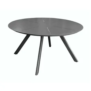 Comparateur de prix : PROLOISIRS Table de jardin ronde Seven en aluminium - graphite 150 cm