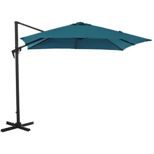 Comparateur de prix : PROLOISIRS Parasol déporté carré en aluminium 3x3m Roma Bleu