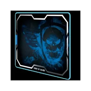 Spirit of Gamer Smokey Skull Tapis de souris de jeu Noir, Bleu pas cher