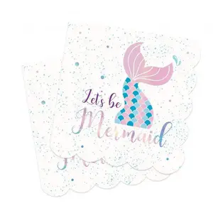 Lot de 20 serviettes - Sirène - ScrapCooking Party pas cher