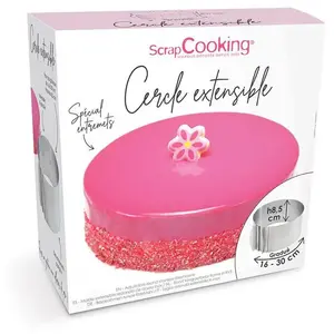 Cadre à pâtisserie extensible - rond - ScrapCooking pas cher