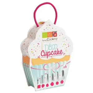 Comparateur de prix : Lot de 6 douilles fantaisie en inox pour décorer cupcakes - ScrapCooking