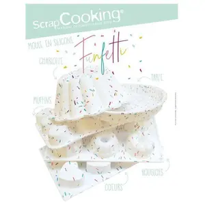 Scrapcooking Moule Silicone 12 Muffins - TURQUOISE pas cher