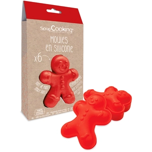 Comparateur de prix : 6 Moules Silicone Individuels Ginger - Scrapcooking - Rouge - Silicone