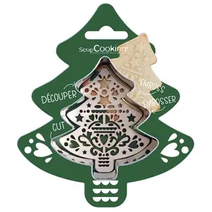 Comparateur de prix : Kit pour biscuit sapin - ScrapCooking Emporte-pièce + Embosseur bois