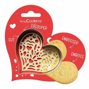 Comparateur de prix : Découpoir biscuits coeur en relief - ScrapCooking