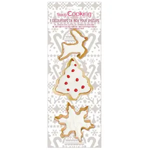 ScrapCooking 3 Découpoirs Inox Dorés Flocons/Sapin/Renne
