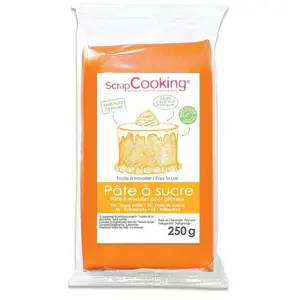 Pâte à sucre parfumée à la vanille, ScrapCooking (Orange pastel) pas cher
