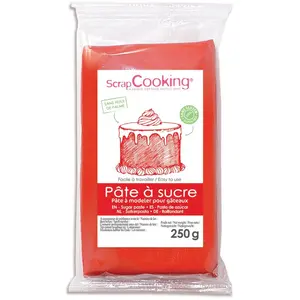 Comparateur de prix : Pâte à sucre Rouge pour modeler pour gâteaux Scrapcooking 300g