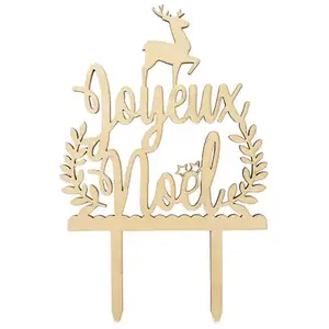 Comparateur de prix : ScrapCooking 4999 Cake Topper Bois Joyeux Noël