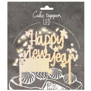 Comparateur de prix : ScrapCooking Cake Topper LED Happy New Year 13,5 x 16,4 cm