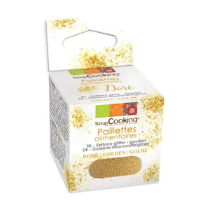 Paillettes alimentaires dorées - ScrapCooking pas cher