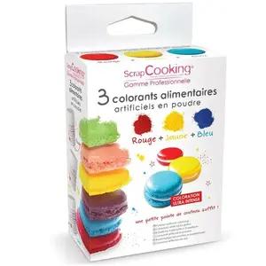 SCRAPCOOKING 3 colorants artificiels en poudre pas cher