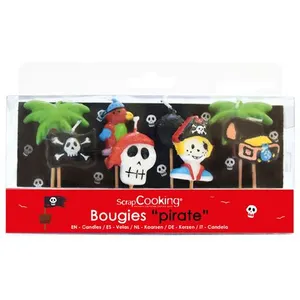 Comparateur de prix : SCRAP COOKING Scrapcooking 5000 Pirates Set de 8 Bougies Paraffine Multicolore 10,5 x 10 x 2 cm