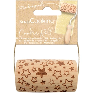 SCRAP COOKING Mini Rouleau à pâtisserie en bois 7 x ø 3,8 cm Empreinte ÉtoileVendu parfnac