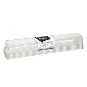 Epicerie du Chef Moules inserts bûche - Non spécifié - 5 inserts - APET cristal - Réutilisables - 31x6x3 cm pas cher