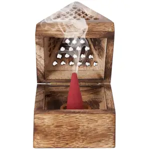 Galeo - Support encens cône pyramide bois Diffuseurs et parfums d'intérieur 1 pieces unisex pas cher