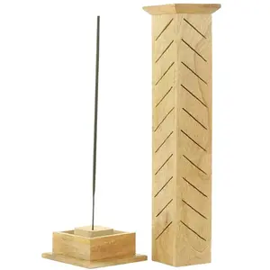 Galeo - Support encens bâton colonne bois clair Diffuseurs et parfums ... pas cher