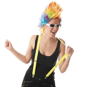 Comparateur de prix : FIESTAS GUIRCA, S.L. Bretelles pour adulte jaune fluo - Marque - Modèle - Extérieur - Mixte - 2 pièces