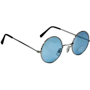 Comparateur de prix : Lunettes de déguisement - Hippy - Ronde - Métal - Bleu - Mixte