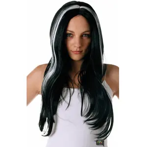 Comparateur de prix : Perruque Mechée Noir et Blanc - Accessoire Halloween