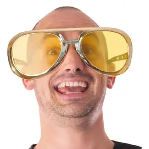 RueDeLaFete Lunettes Elvis Or pas cher