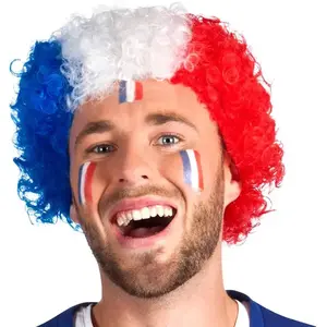 Comparateur de prix : PARTY PRO Perruque tricolore bleu-blanc-rouge FRANCE