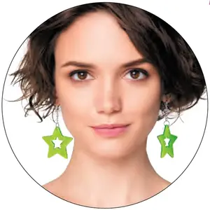 Comparateur de prix : Boucles d'oreilles Star néon vert