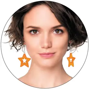 Comparateur de prix : Party Pro 90653- Boucles d'oreilles Star néon orange