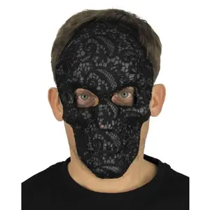 Masque Tête de mort dentelle Noir