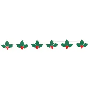Guirlande - PARTY PRO - 913808 - 3 mètres - Vert - Feuilles de houx en carton