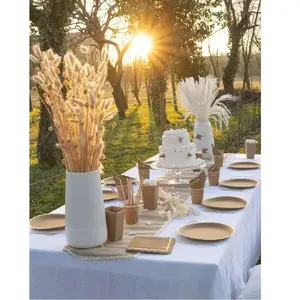 RueDeLaFete Sachet de 8 marque places Kraft et Or pas cher