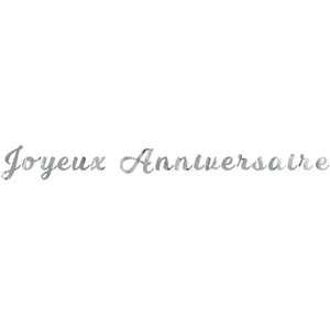 RueDeLaFete Guirlande Joyeux Anniversaire Métallisée Argent pas cher