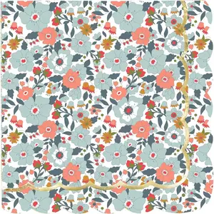 RueDeLaFete Sachet de 16 serviettes Fleuries pas cher