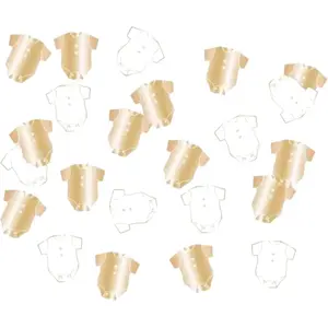 RueDeLaFete Sachet de 10 grammes de confettis body baby blanc et or pas cher