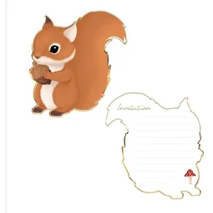 Tim&Puce lot de 8 invitations ecureuil pour anniversaire