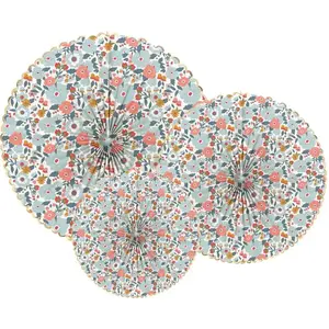 Éventails - PARTY PRO - 913409 - Set de 3 - Multicolore - Papier de soie - Décoration de fête pas cher