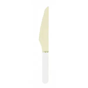 Sachet de 8 couteaux en bois manche blanc