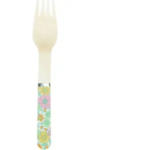 RueDeLaFete Sachet de 8 fourchettes en bois avec manche Shabby pas cher