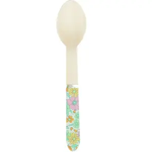 RueDeLaFete Sachet de 8 cuillères en bois avec manche Shabby pas cher