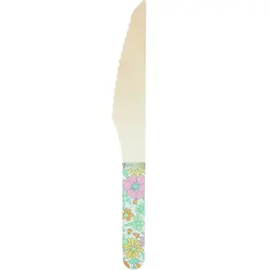 RueDeLaFete Sachet de 8 couteaux en bois avec manche Shabby pas cher