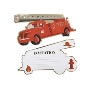 PartyPro lot de 8 invitations pompiers