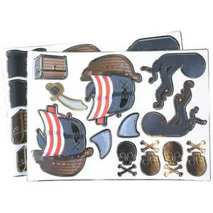 RueDeLaFete Planches de 25 stickers Pirate pas cher
