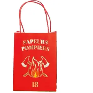 PARTYPRO 4 Sacs cadeaux en papier Pompier 20 cm pas cher