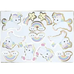RueDeLaFete Planche de 25 stickers bébé licorne pas cher