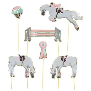 PARTY PRO Set de 6 decorations Cheval d'Amour pour gateaux
