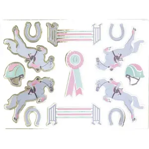 RueDeLaFete Lot 2 Planches de 25 stickers Cheval équitation pas cher