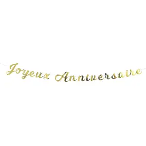 RueDeLaFete Guirlande Joyeux Anniversaire Métallisée Or pas cher