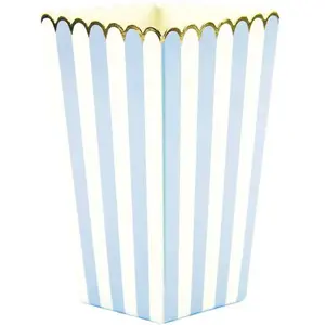 Comparateur de prix : PartyPro Boite alimentaire modele pop-corn avec rayure - Bleu - Lot de 8